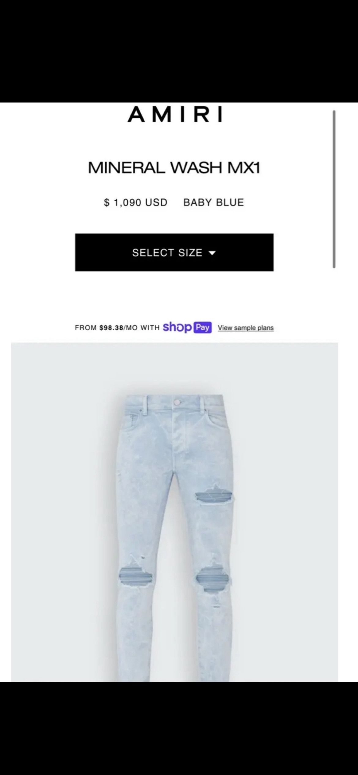 Amiri Amiri MX1 Jeans Mineral Blue Size US 31 - 1 Thumbnail