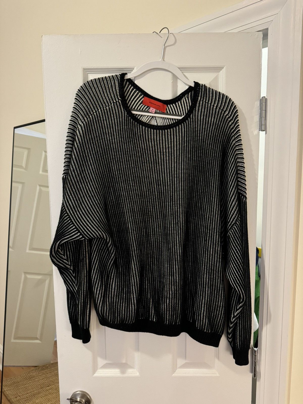 Eckhaus Latta Eckhaus Latta Black and White Spine Sweater Size US M / EU 48-50 / 2 - 1 Thumbnail