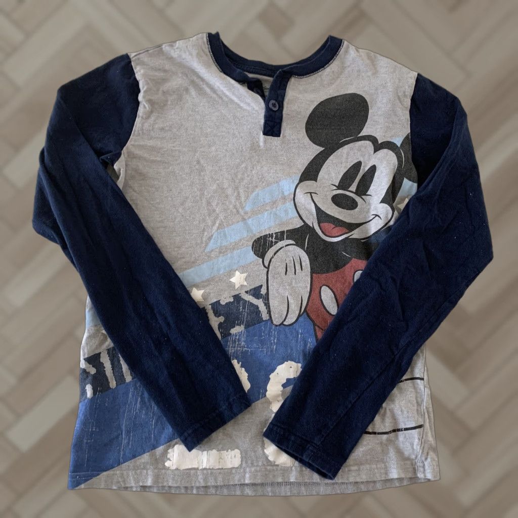 Disney Disney Mickey Mouse Raglan T Shirt Men’s Small Gray Blue Size US S / EU 44-46 / 1 - 1 Thumbnail