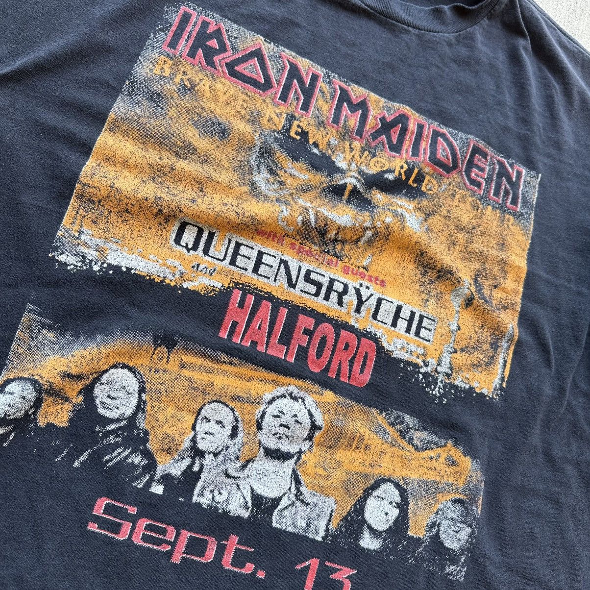 Band Tees × Iron Maiden × Vintage Vintage Iron Maiden Band Tee Shirt 2000 Brave New World Size US XL / EU 56 / 4 - 3 Thumbnail
