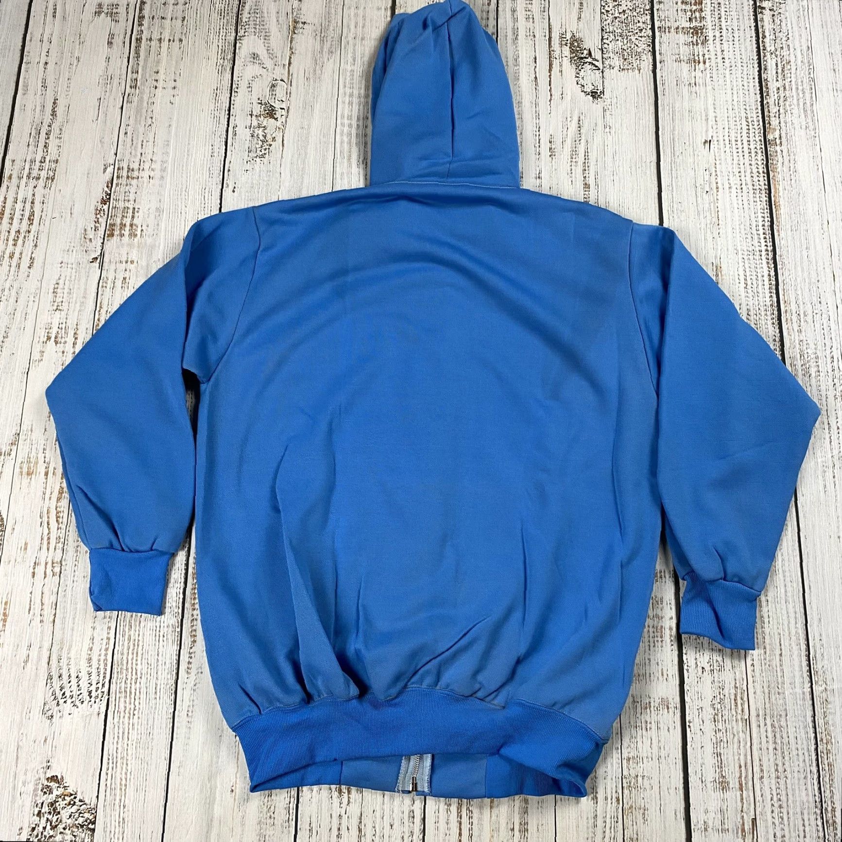 Vintage VTG NOS 60S 70S POLYESTER FOAM FILLED THERMAL HOODIE ZIP POWDER BLUE SWEATSHIRT Shirt Mens Size XLT Blue Thermal Hoodie69s? Size US XL / EU 56 / 4 - 5 Thumbnail