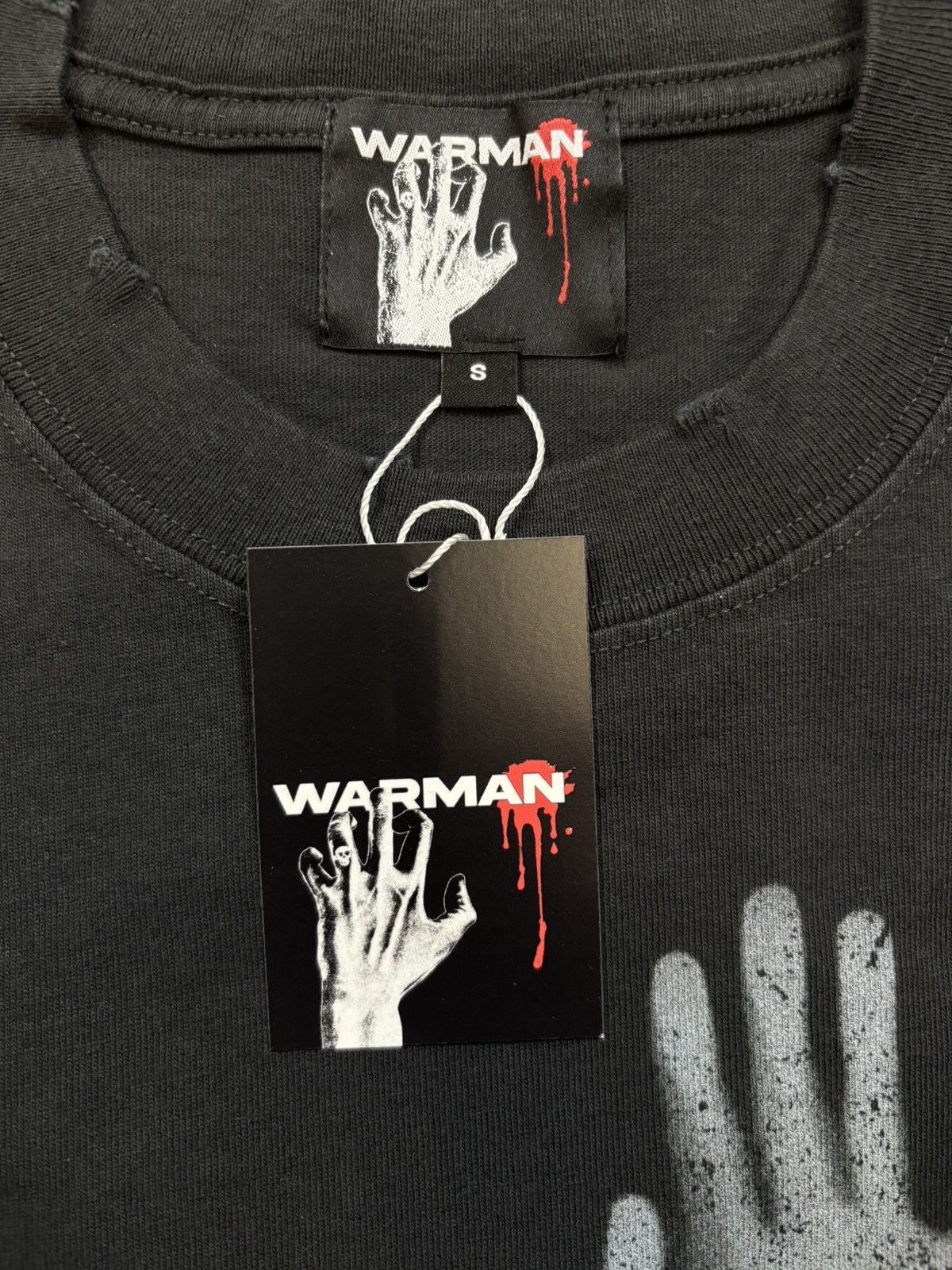 Vintage WARMAN SPREAD LEGS GRAPHIC TEE, WASHED BLACK Size US S / EU 44-46 / 1 - 9 Thumbnail