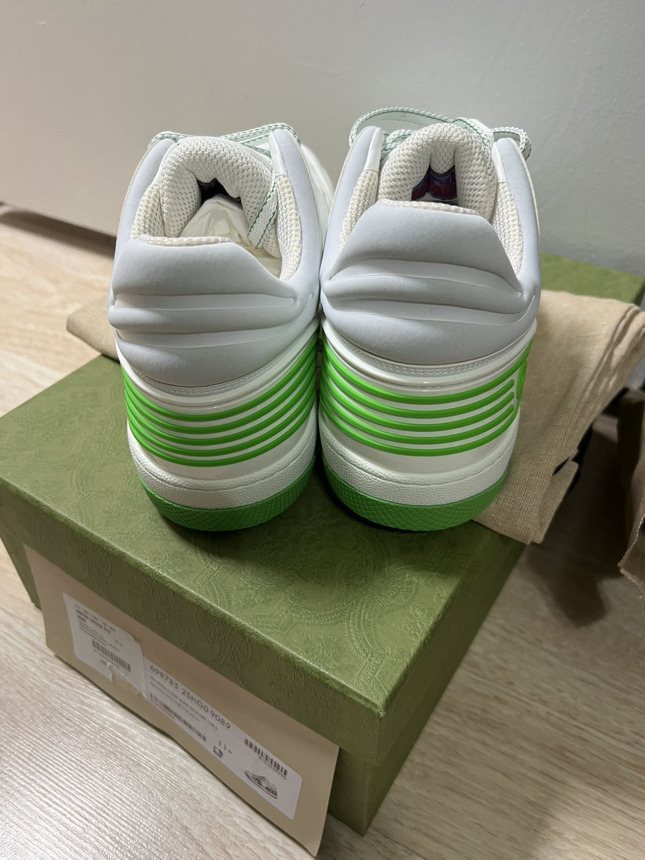 Gucci MEN Gucci Basket Low White Demetra Green Size US 12 / EU 45 - 7 Thumbnail