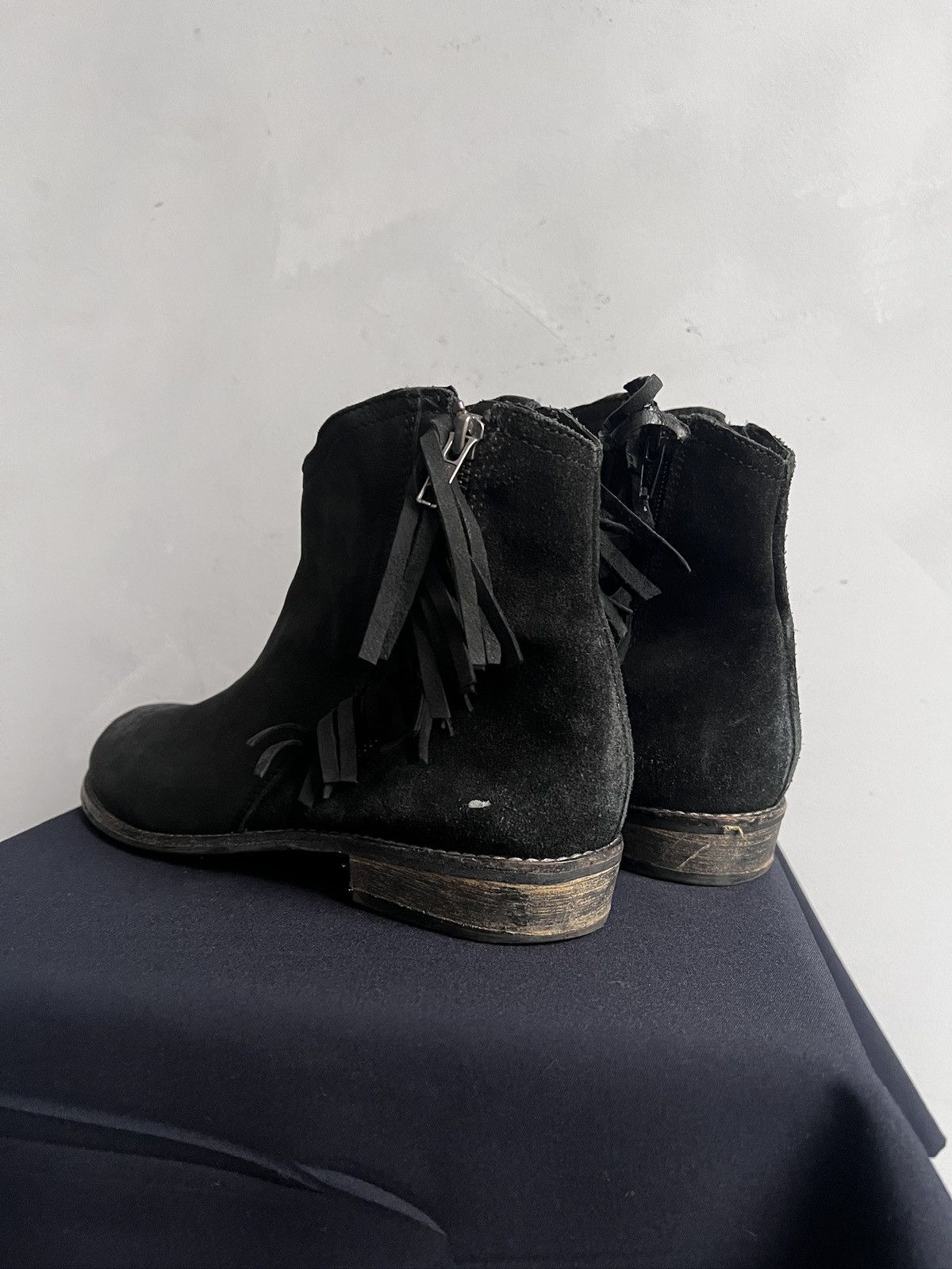 Hedi Slimane Western suede leather hedi slimane style leather boots y2k Size US 8 / EU 41 - 6 Thumbnail
