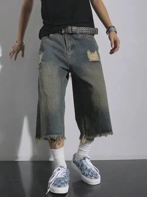 Other Wakiko x Asaka Distressed Y2k Shorts Jorts Designer Denim Size US 32 / EU 48 - 6 Thumbnail