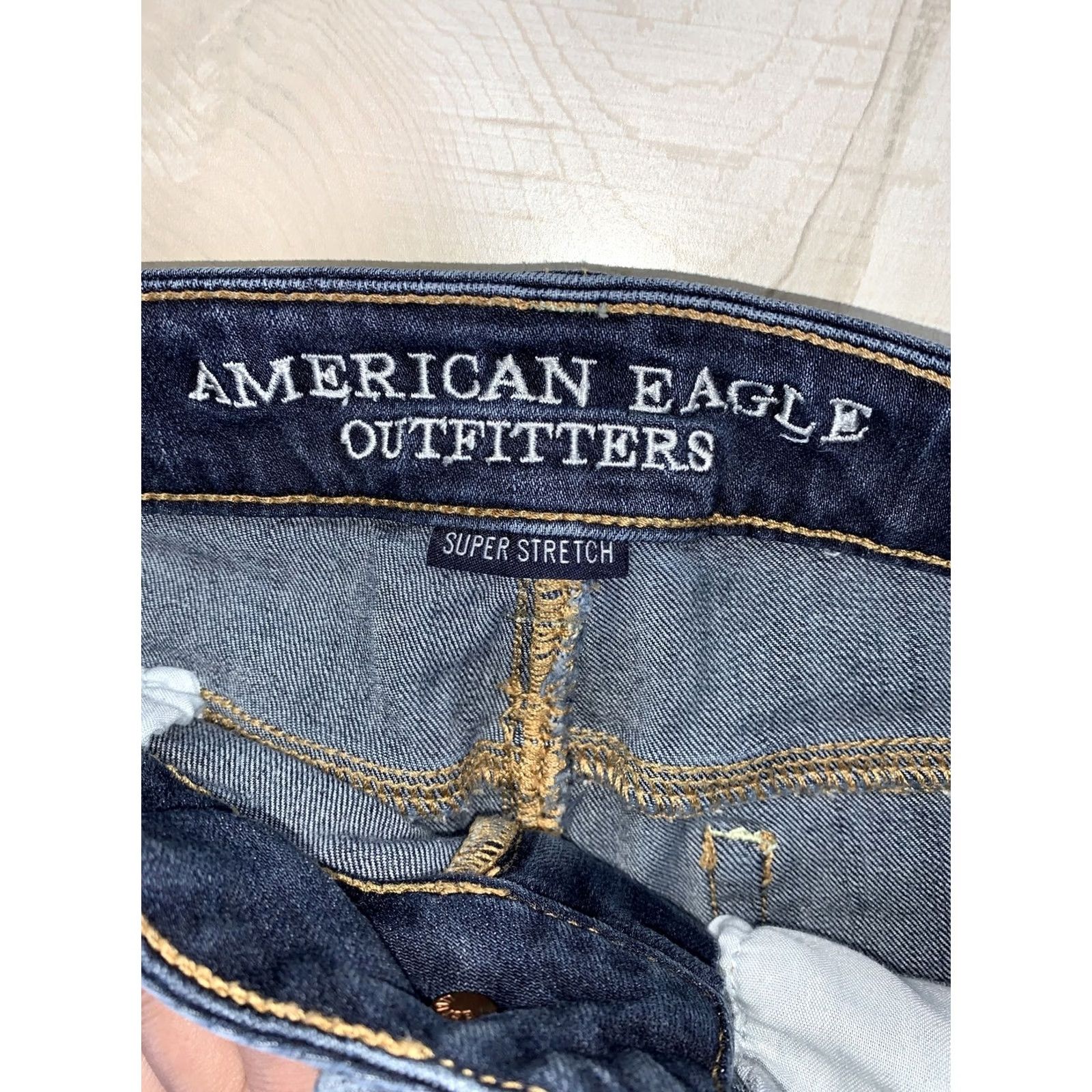 American Eagle Outfitters American Eagle Outfitters Super Stretch Shortie Womens Size 4 Cuffed Denim Jean Shorts-6544 Blue 5-Pocket Design Casual Beach Walking Womens Shoes? Size 27" / US 4 / IT 40 - 7 Thumbnail