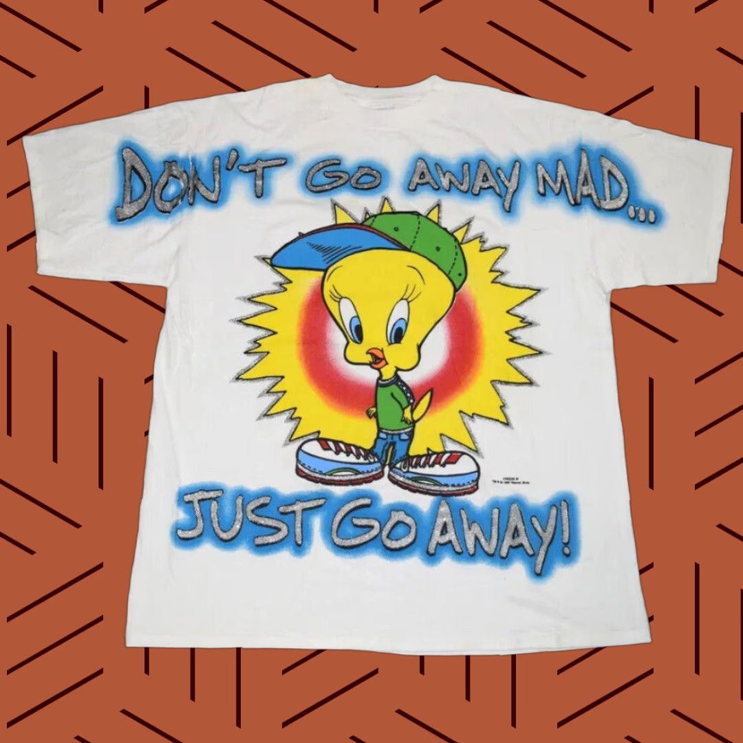 VINTAGE Looney Tunes T-Shirt Men XL Tweety Bird Gangsta Hip Hop