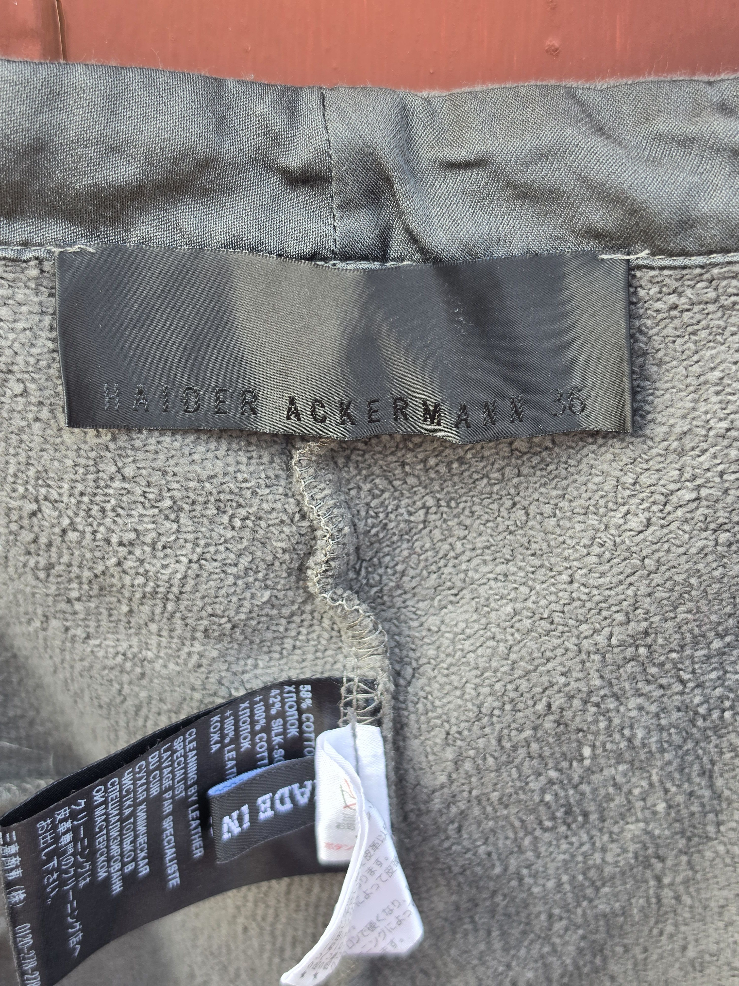 Haider Ackermann Leather Panel Cotton/Silk Folded Waist Leggings Size 30" / US 8 / IT 44 - 4 Thumbnail