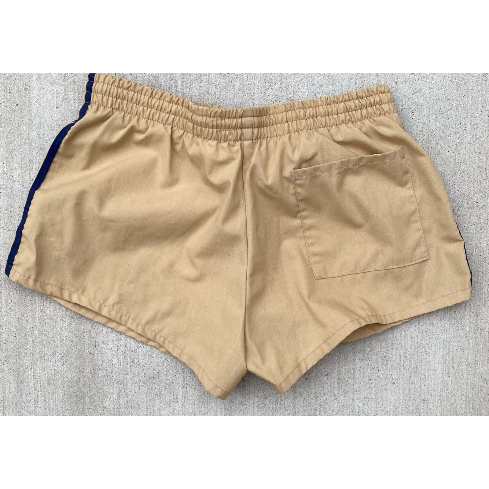Swims VINTAGE Surf Pacific Mens Swim Short Striped Beige M Swimsuit Bottom Beach 90s Mens Boys Size US 31 - 5 Thumbnail