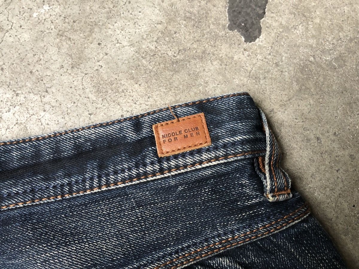 Japanese Brand Nicole Club For Men Flare Denim Jeans Size US 31 - 11 Thumbnail