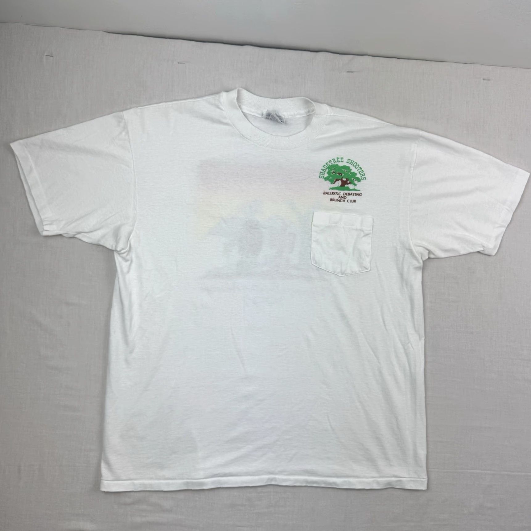 Hanes VINTAGE Hanes 90s Gun And Brunch Club T-Shirt Men XL White Solid Crew Neck Short Sleeve Adult Size US XL / EU 56 / 4 - 4 Thumbnail