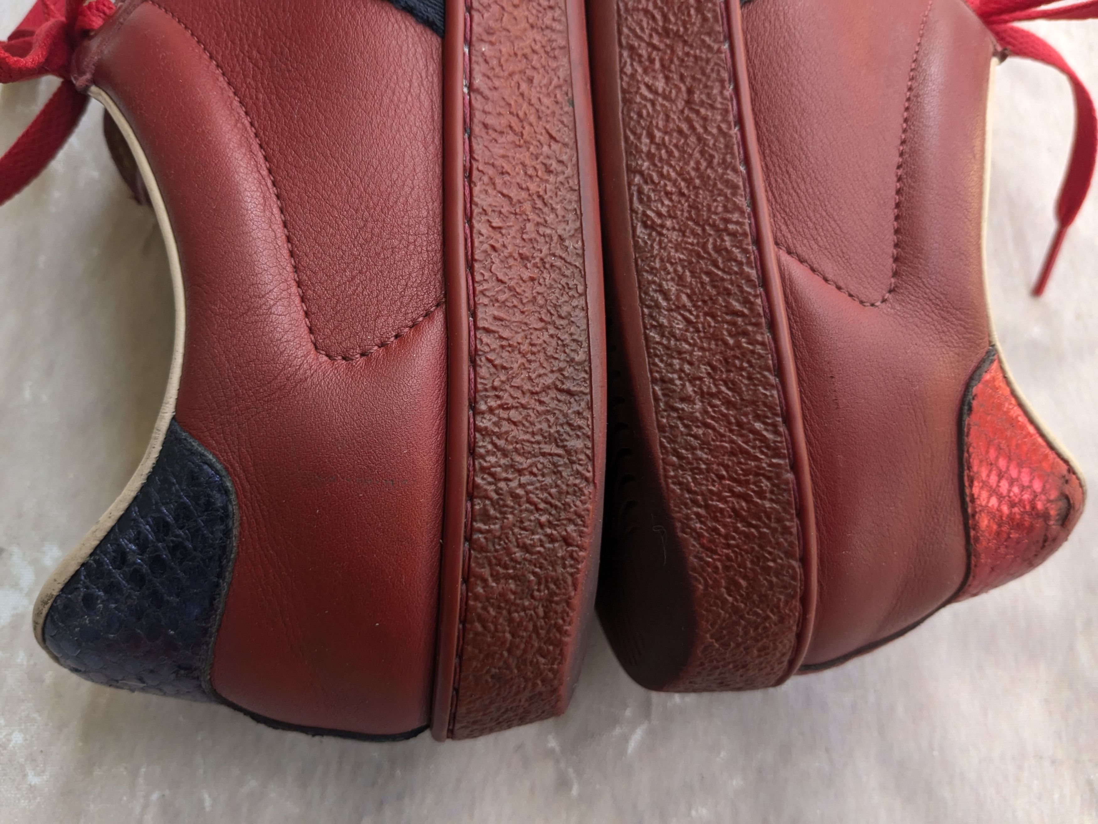 Gucci Gucci Ace Sneakers 9.5 Red Leather Low 429446 Size US 9.5 / EU 42-43 - 9 Thumbnail