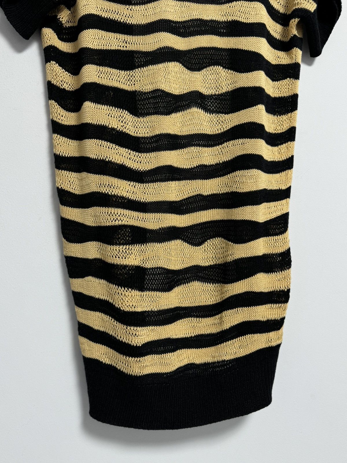 Diesel DIESEL Brand Black Beige Stripe Knit Sweater Cardigan Bolero Size XS / US 0-2 / IT 36-38 - 24 Thumbnail