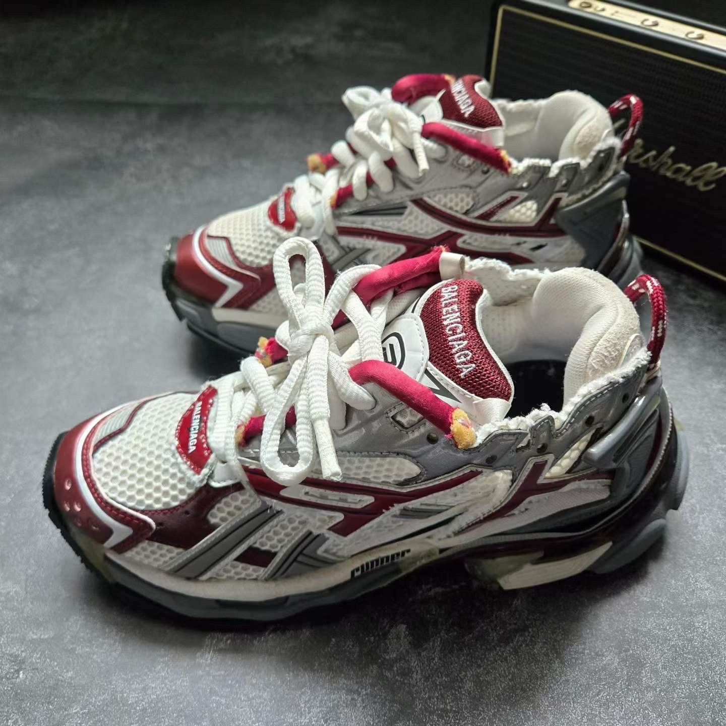 Balenciaga Balenciaga Running Red Lowtop Sneakers 38 Women Size US 7.5 / IT 37.5 - 1 Thumbnail