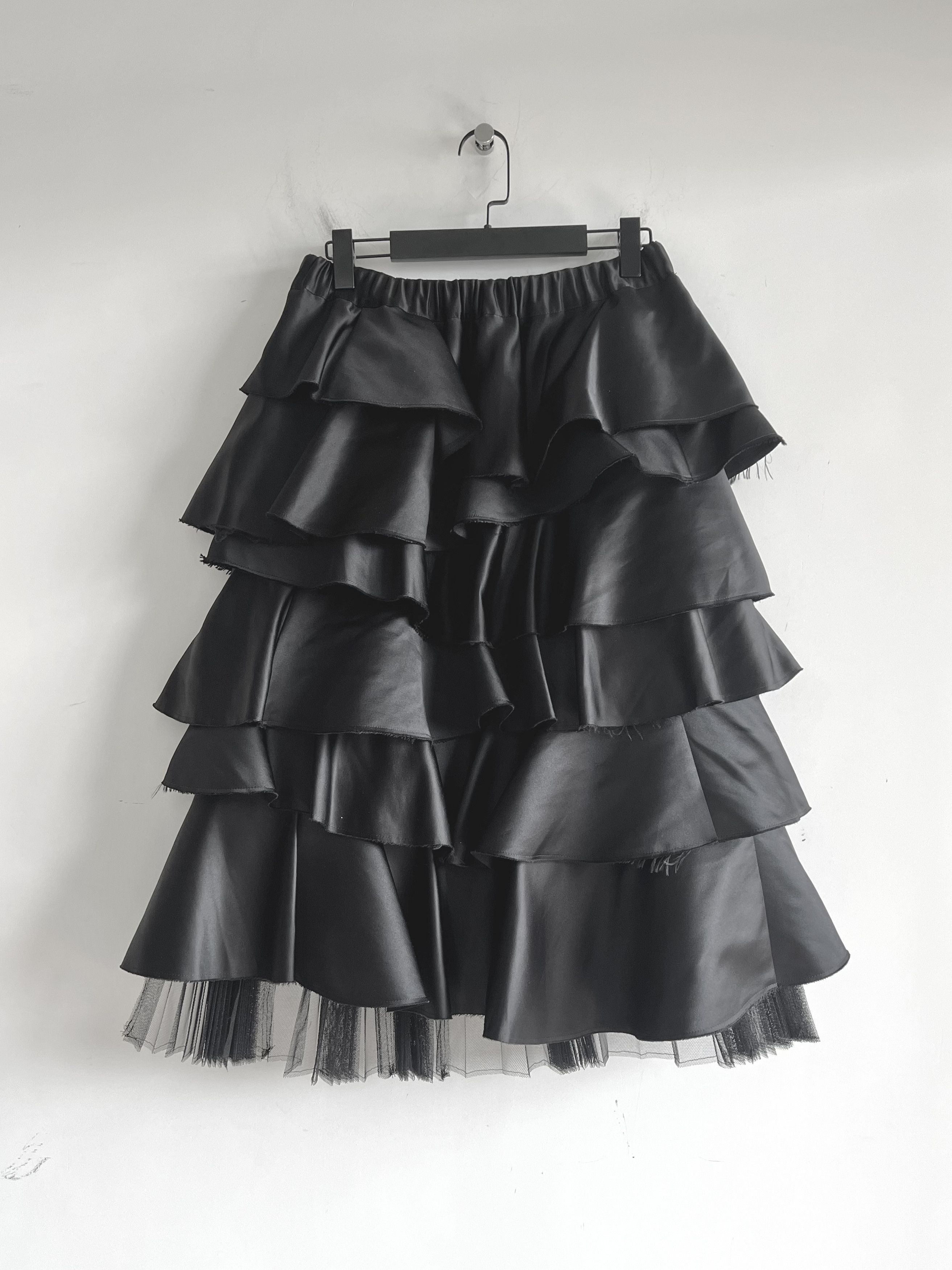 Comme des Garcons Black BLACK COMME des GARCONS - BLACK Layered Frill Skirt Size 24" / US 00 / IT 34 - 3 Thumbnail