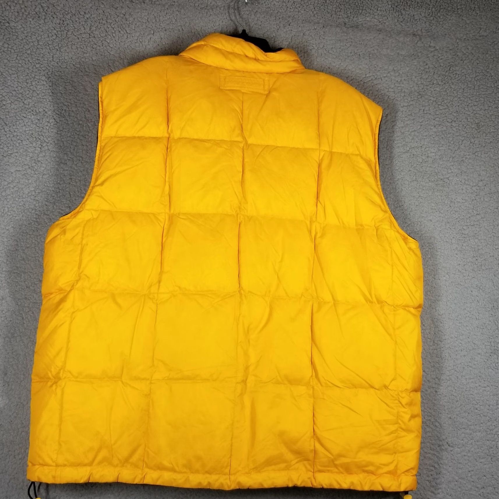 Vintage VINTAGE Arizona Jean Co Vest 2XL Yellow Reversible Puffer Quilted Nylon Fleece Lined Mens Size 48R - 2 Thumbnail