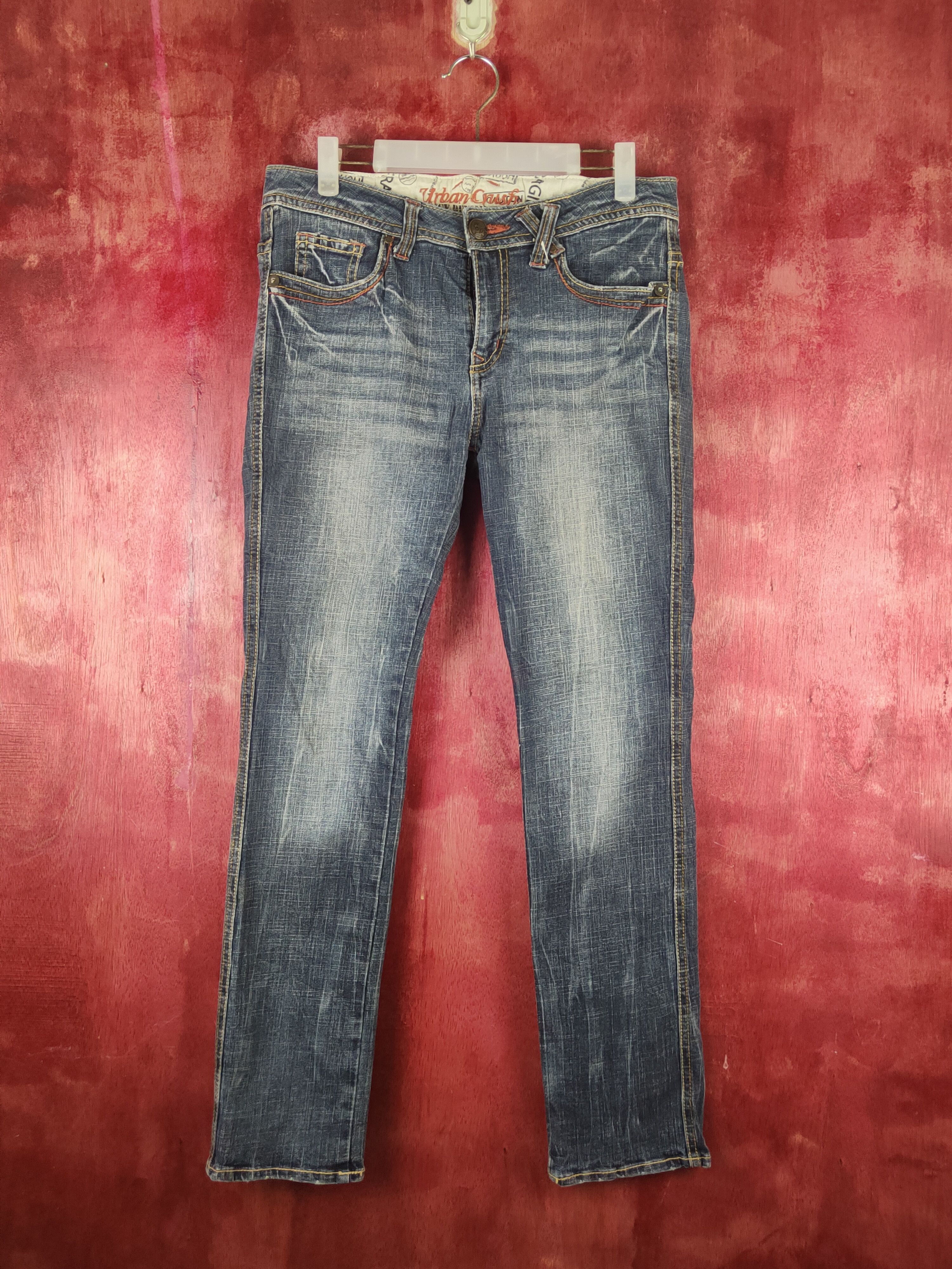 Japanese Brand Urban Crush Dark Blue Distressed Ripped Jeans #S2369 Size 30" / US 8 / IT 44 - 1 Thumbnail