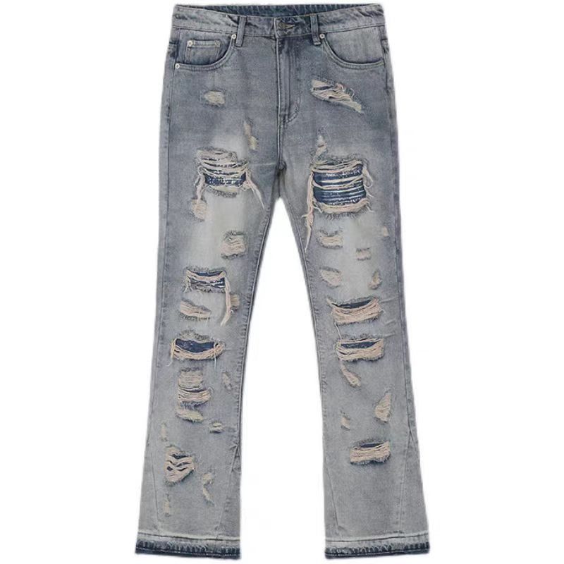 Japanese Brand × Jean Distressed washed ripped hip-hop baggy slightly flared jeans Size US 32 / EU 48 - 5 Thumbnail