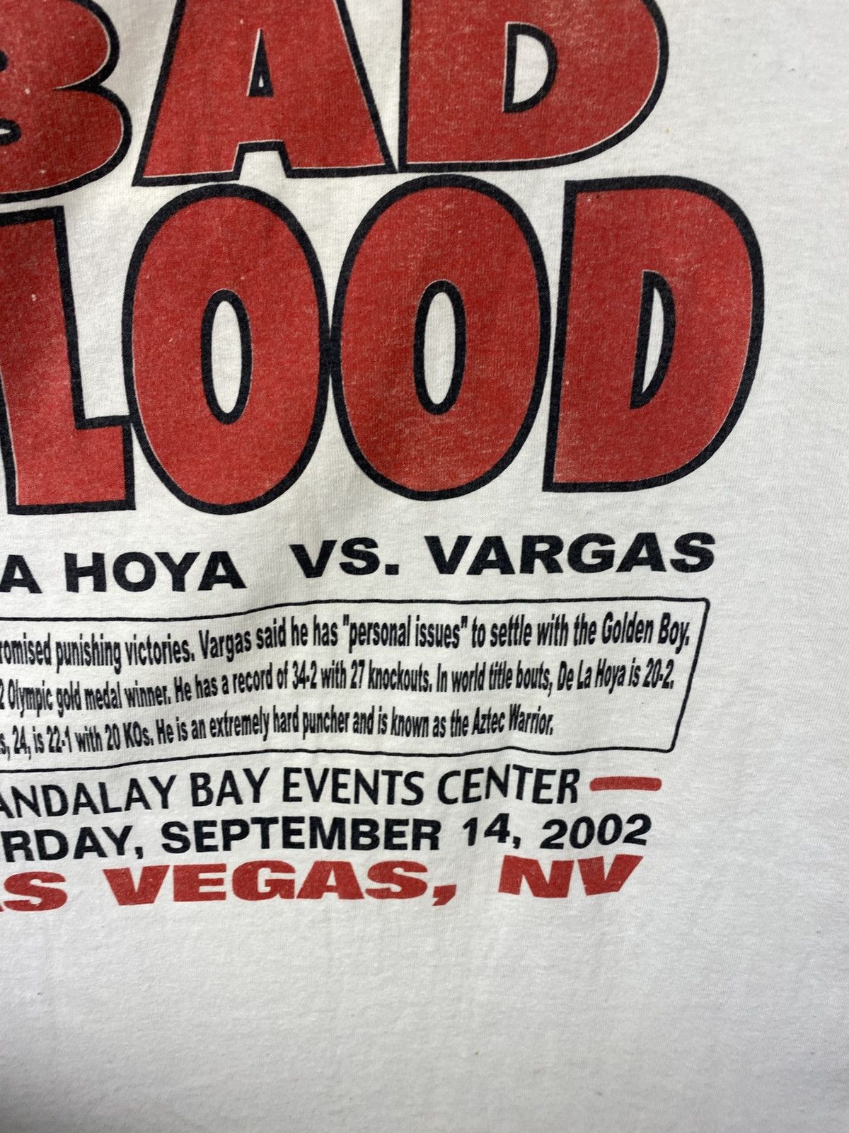 Vintage 🥊Vintage 2002 T-Shirt Bad Blood De La Hoya vs Vargas Tee🥊 Size US L / EU 52-54 / 3 - 11 Thumbnail