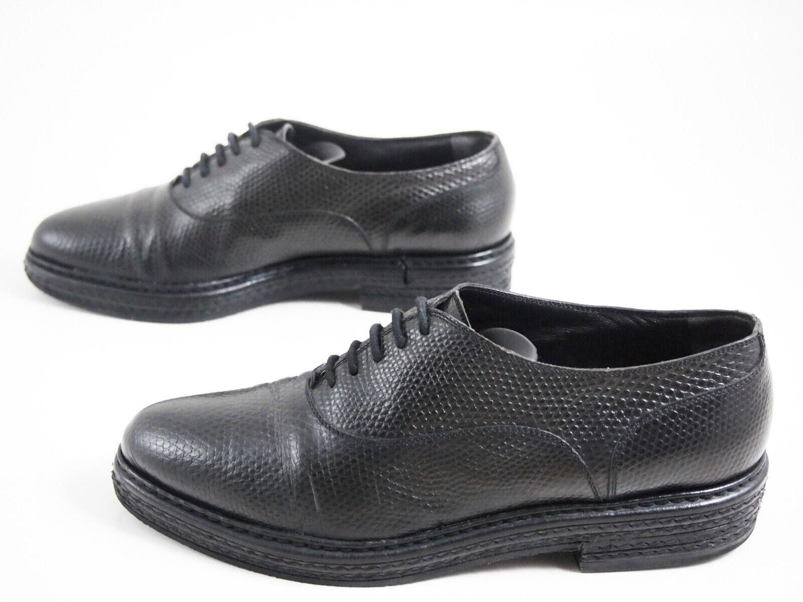 Prada Prada Oxfords Black Faux Snakeskin Leather EU 36 US6 Size US 6 / IT 36 - 2 Thumbnail
