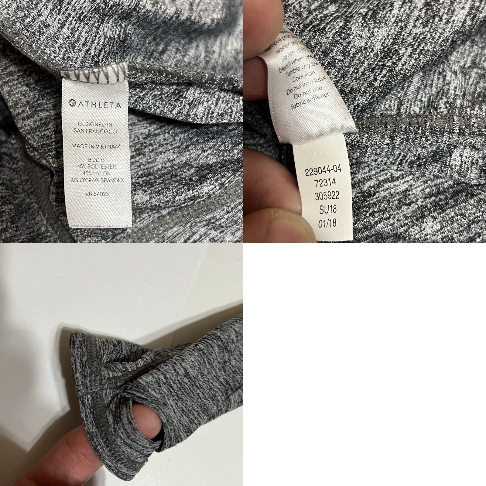 Athleta Athleta Hooded Full Zip Up Jacket Womens S Gray Heather Vitamin Sea Full Zip Comfort Pockets Athleisure Winter Spring Fall Gym & Training Size S / US 4 / IT 40 - 8 Thumbnail