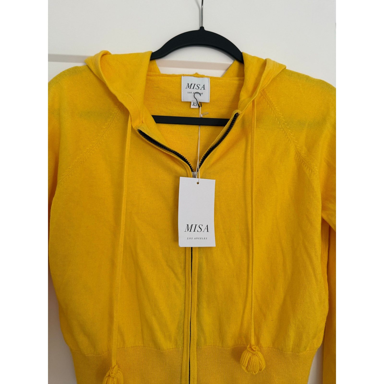 MISA Los Angeles $225 New Misa Los Angeles Yellow Crop Zip Hoodie - XS Size XS / US 0-2 / IT 36-38 - 2 Thumbnail