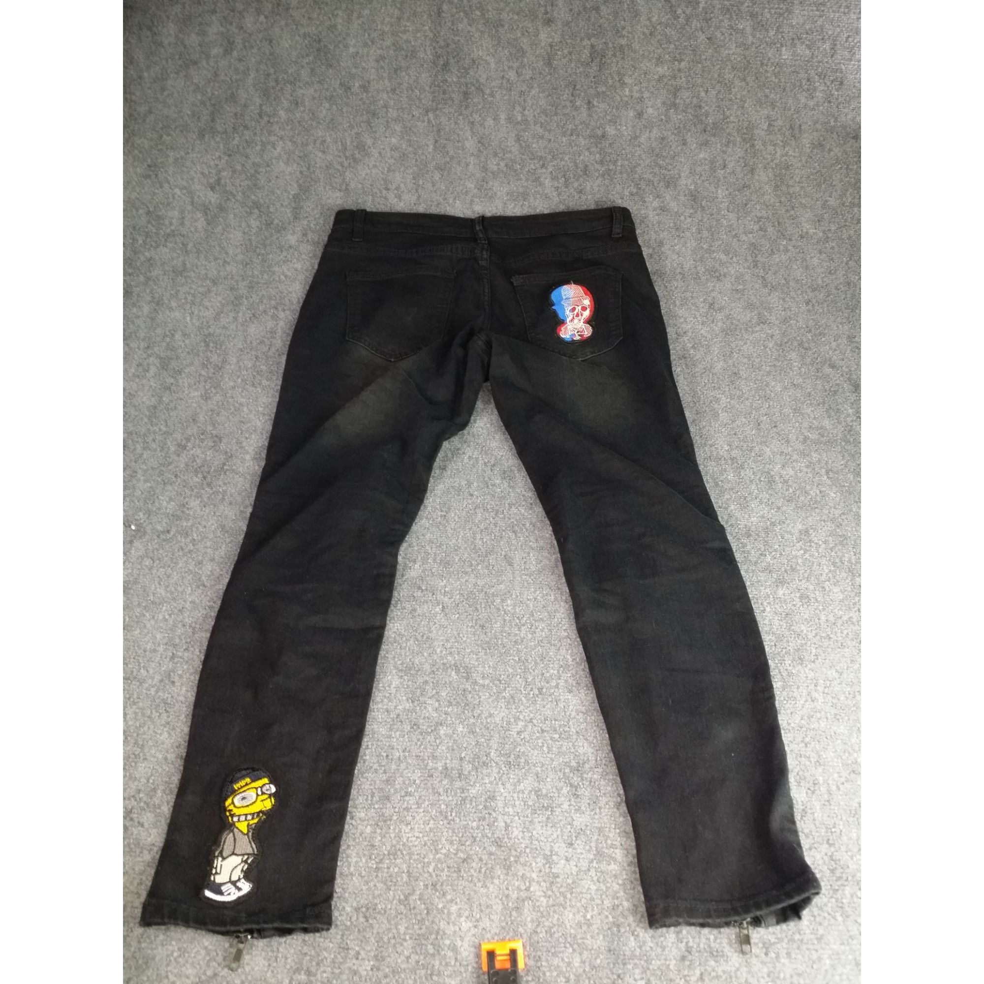 The Unbranded Brand Bart Simpson Jeans Men Sz L Black Straight Leg Embroidered Z Size US 38 / EU 54 - 7 Thumbnail
