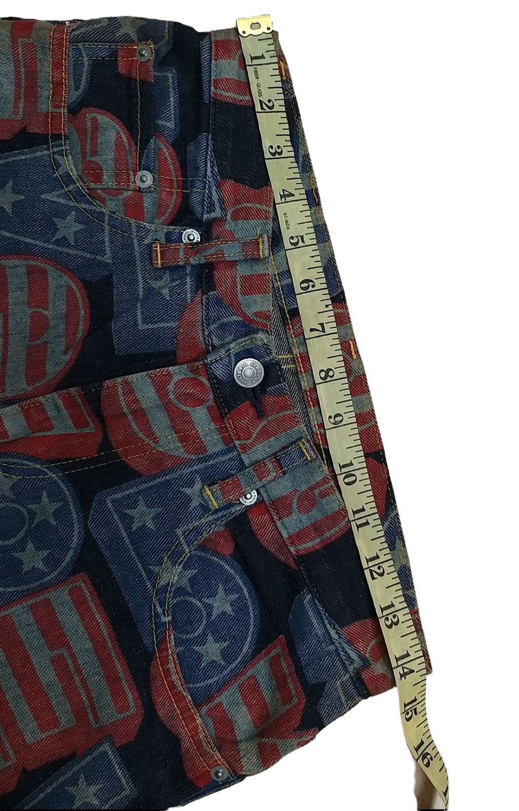 Hysteric Glamour RARE🔥VINTAGE HYSTERIC GLAMOUR KINKY ALL PRINT FLARED JEANS Size US 29 - 8 Thumbnail