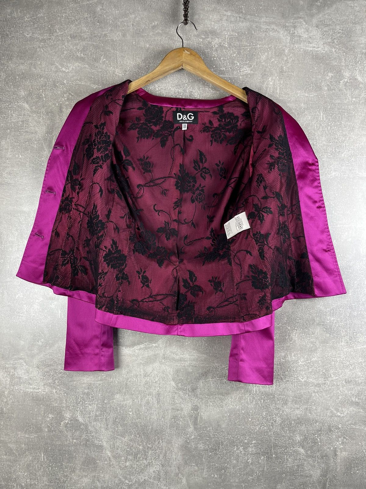 Dolce & Gabbana D&G Dolce & Gabbana Fuchsia Pink Satin Blazer 00s Size M / US 6-8 / IT 42-44 - 11 Thumbnail