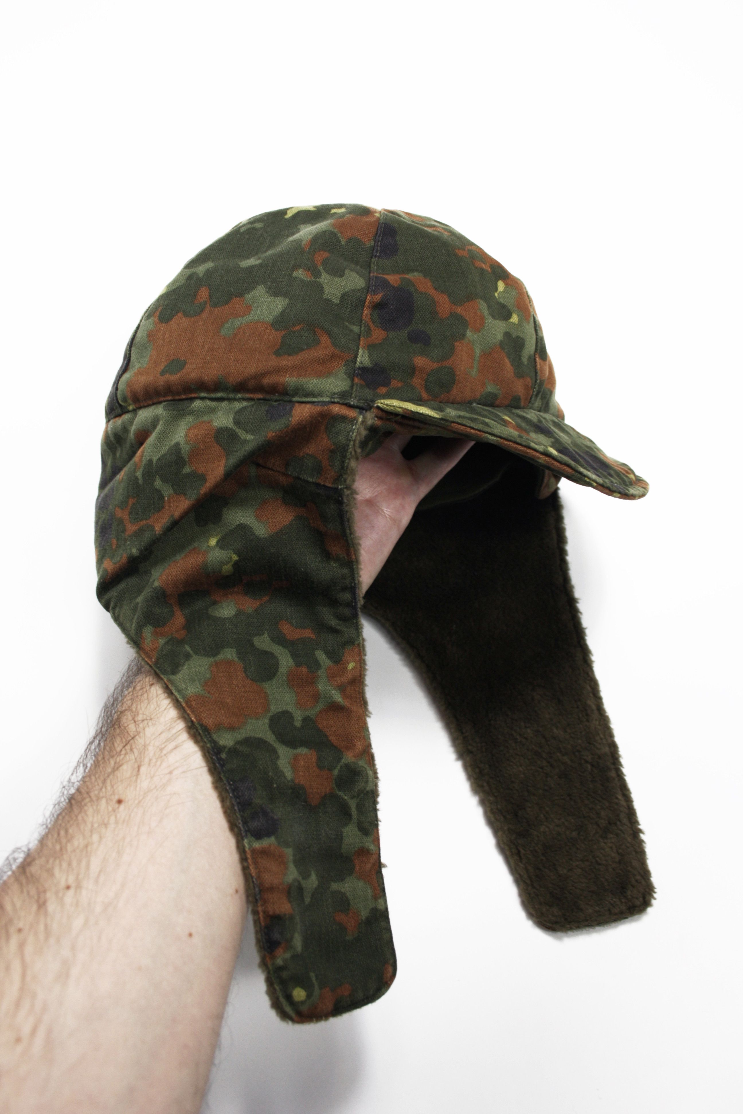 Vintage Schmidt & Harlieb German Army 90s Vintage Bomber Earflap Hat Size 36 - 1 Thumbnail