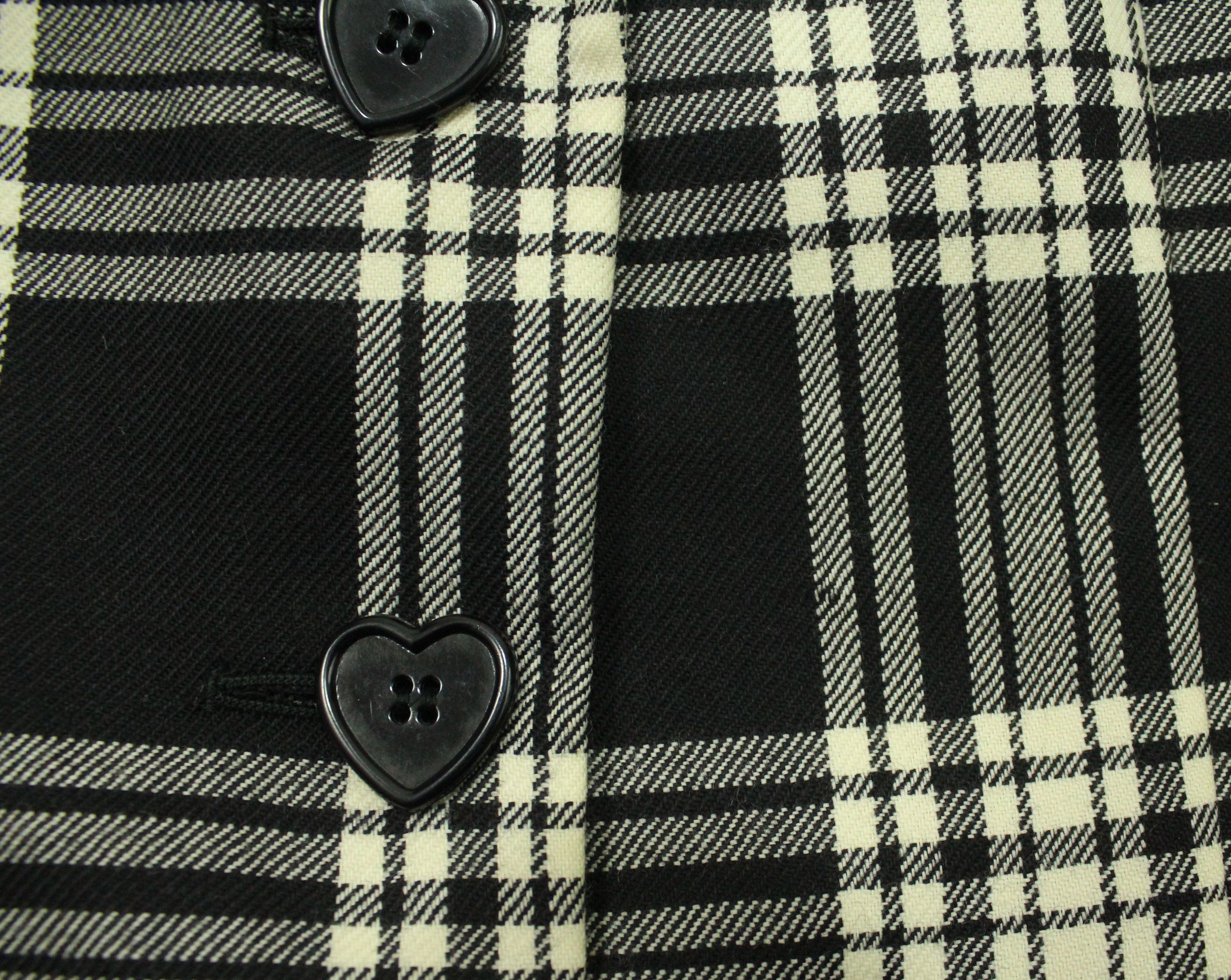 Moschino × Vintage Vintage 90s MOSCHINO CHEAP AND CHIC Jacket Tartan Love Size M / US 6-8 / IT 42-44 - 22 Thumbnail