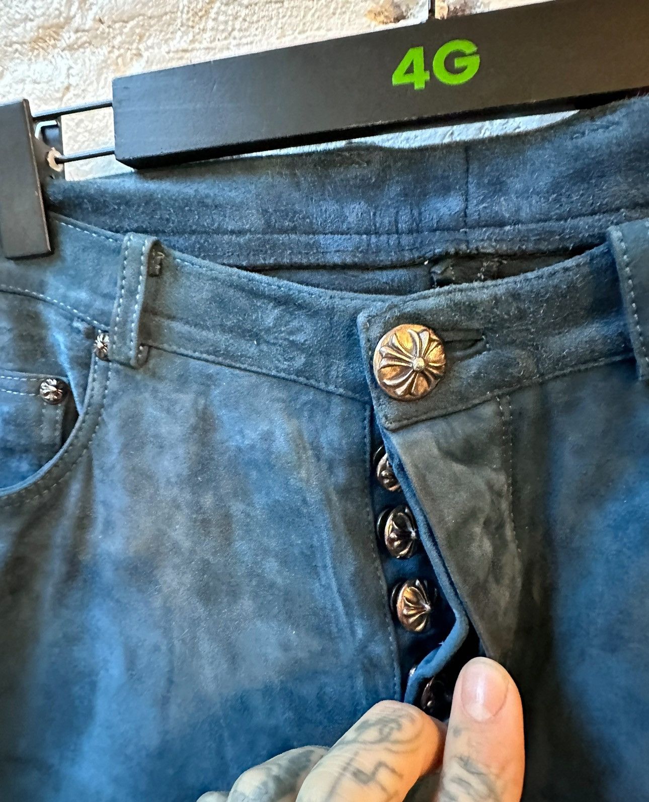 Chrome Hearts Chrome Hearts LENNY KRAVITZ Personal SUEDE LEATHER JEANS Size US 30 / EU 46 - 10 Thumbnail