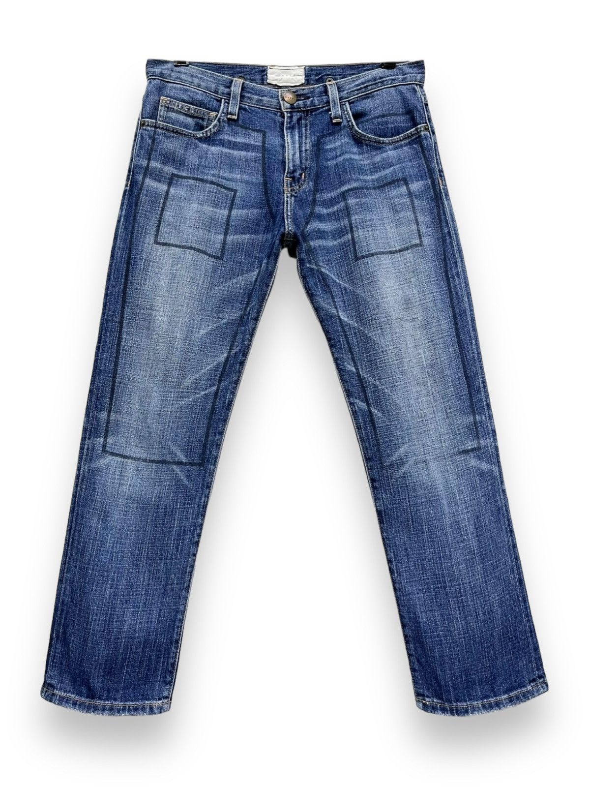 Current/Elliot 🔥Vtg MARNI CURRENT/ELLIOT LOVED W/LINE PRINT Cropped Jeans Size US 30 / EU 46 - 2 Thumbnail