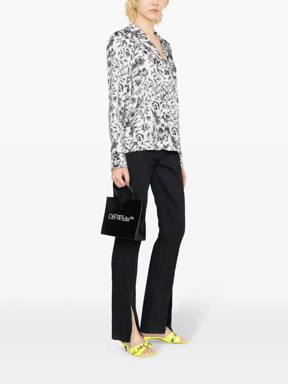 Off-White o1y1225 Patterned Shirt in Black/White Size M / US 6-8 / IT 42-44 - 2 Thumbnail