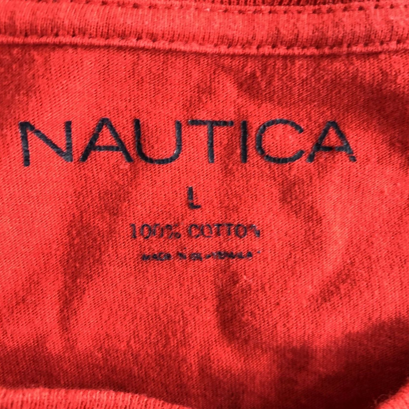Nautica Nautica Shirt Adult Mens L Red Front Graphic Sailing Beach Ocean T-Shirt Logo Short Sleeve Crew Neck Regular Fit Size US L / EU 52-54 / 3 - 7 Thumbnail