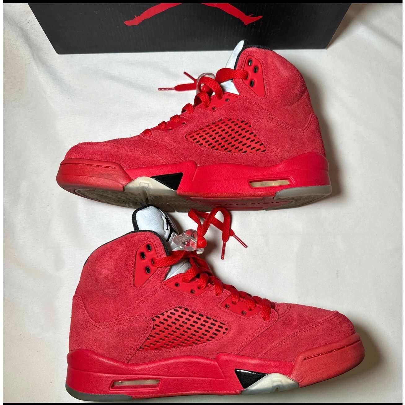 Jordan Brand × Nike Size 7.5 - Nike Air Jordan 5 Retro Red Suede Men's Shoes Size US 7.5 / EU 40-41 - 3 Thumbnail