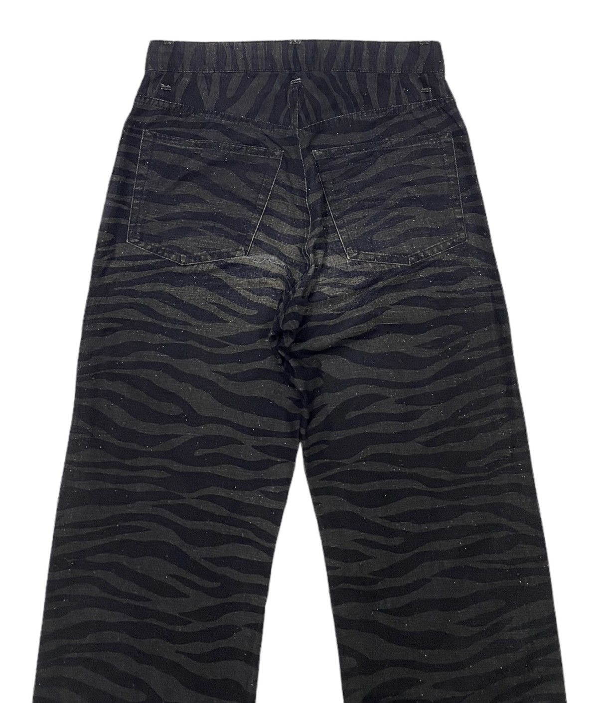 MOTHER TIGER STRIPES BAGGY DISTRESS DENIM JEANS