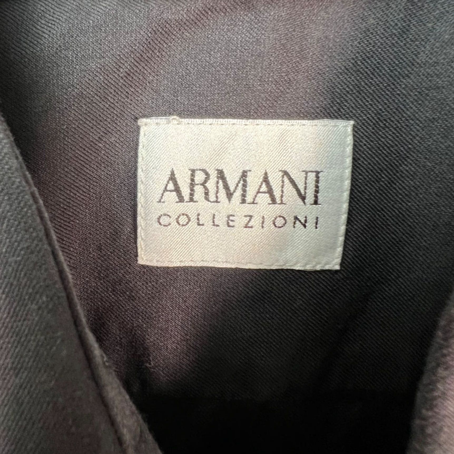 Armani Armani Collezioni Mens Black Button-Up Dress Shirt 14.5 37 Cotton Blend Long Sleeve Baggle? Size 40R - 3 Thumbnail