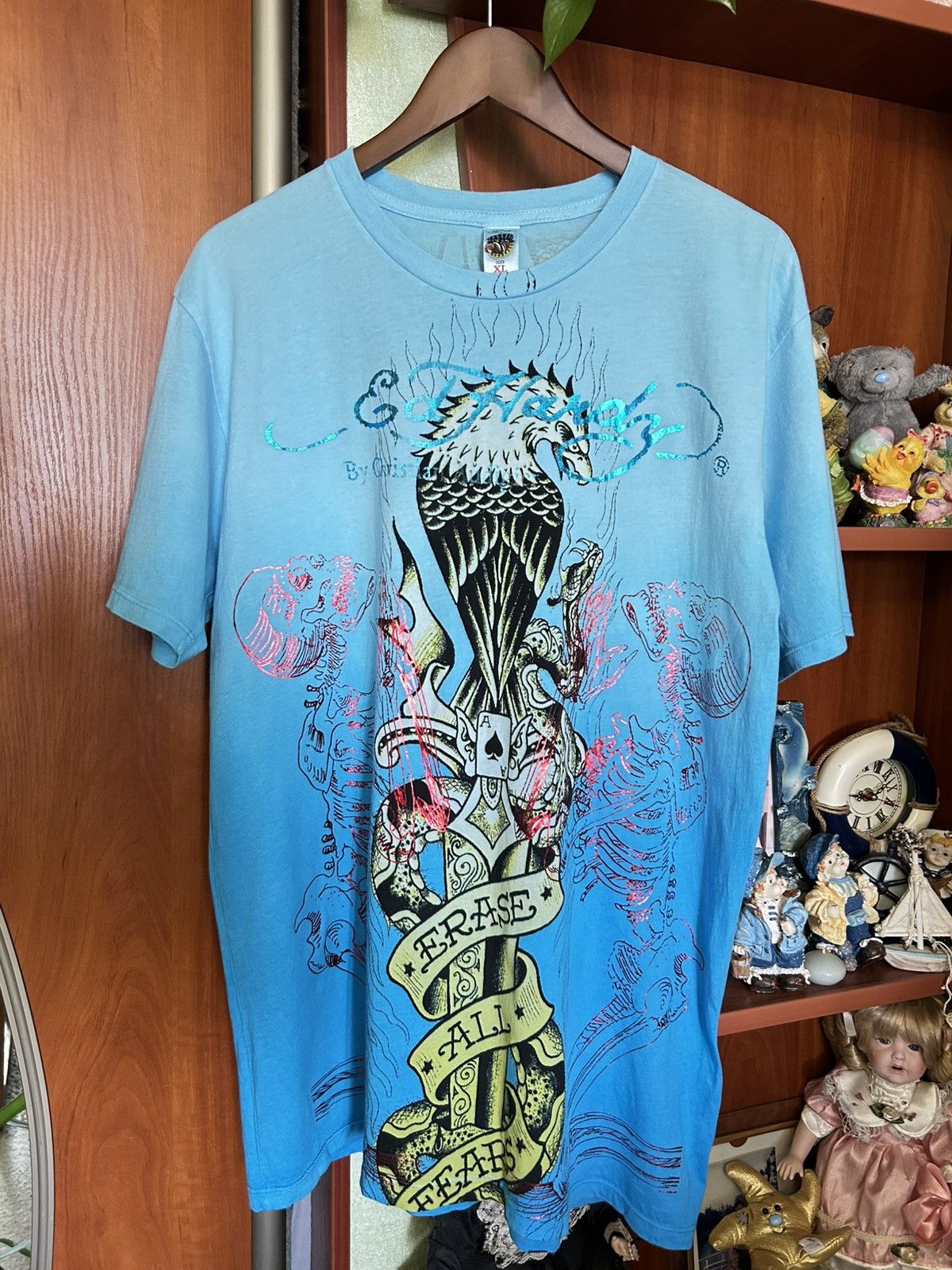 【雰囲気抜群❗️】00's Ed Hardy 鯉 和柄 黒 チビTシャツ Y2K 雰囲気抜群❗️】00's Ed Hardy 鯉 和柄 黒 チビTシャツ Y2K