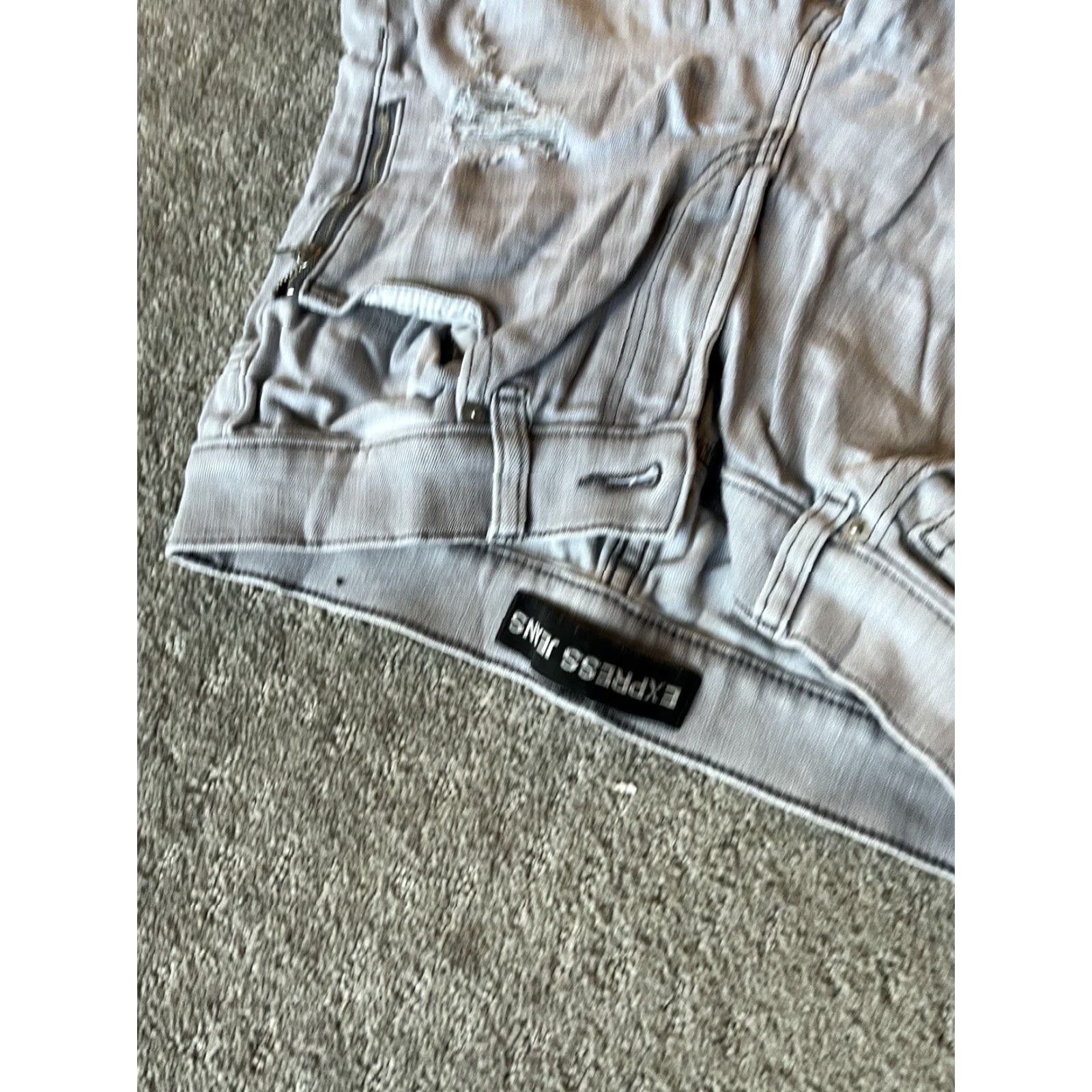Express EXPRESS Jeans Women 4 Regular Gray High Rise Skinny Stretch Denim Ultimate Skinny Grunge Size 27" / US 4 / IT 40 - 3 Thumbnail