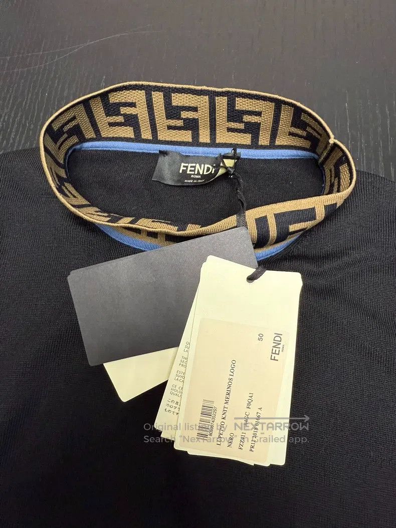Fendi Fendi Collar Monogrammed Double F Knit Top Size US M / EU 48-50 / 2 - 3 Thumbnail
