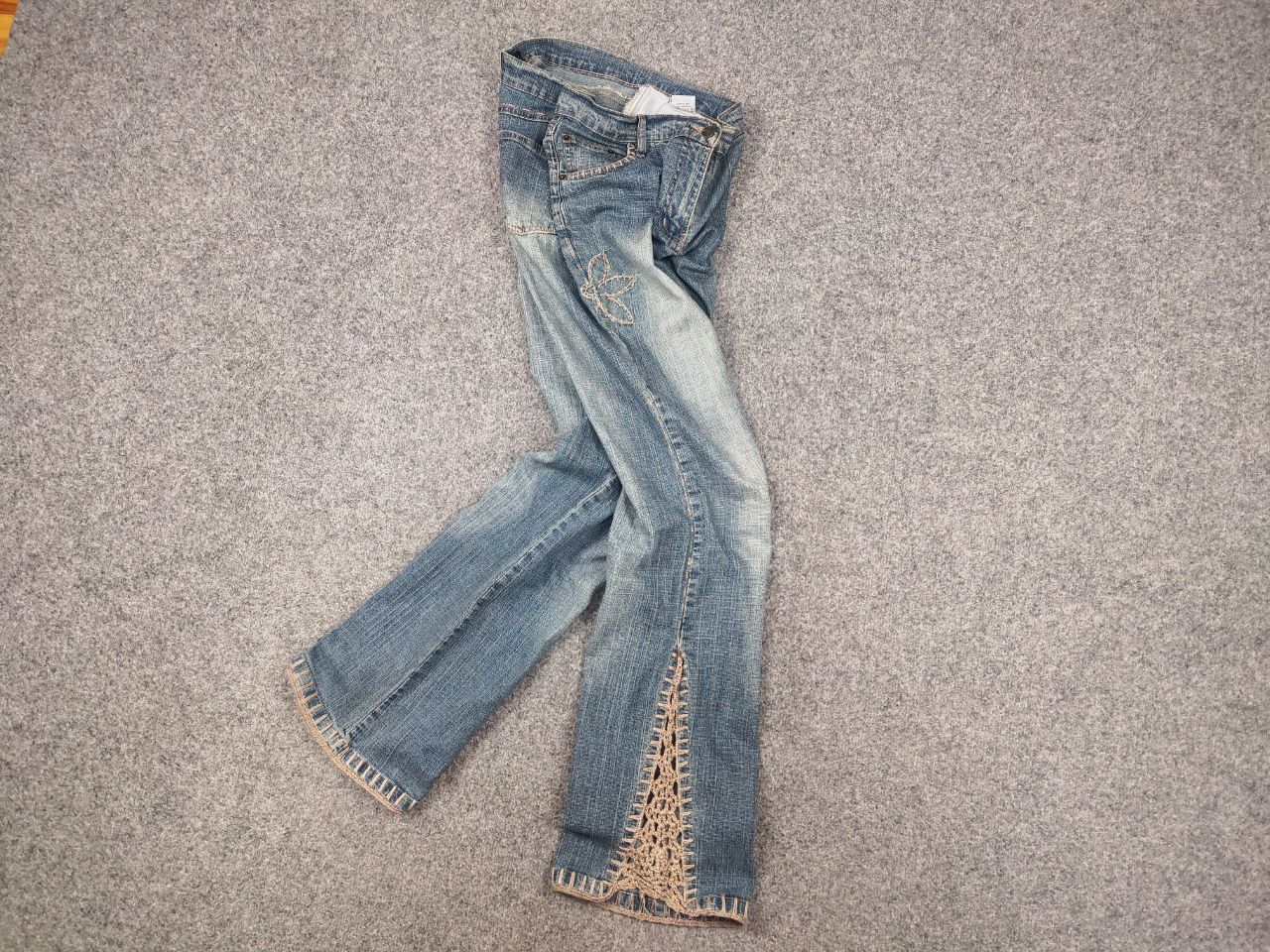 If Six Was Nine Yendi Paris Vintage Y2K Style Flared Denim Low Rise Jeans Size 30" / US 8 / IT 44 - 3 Thumbnail