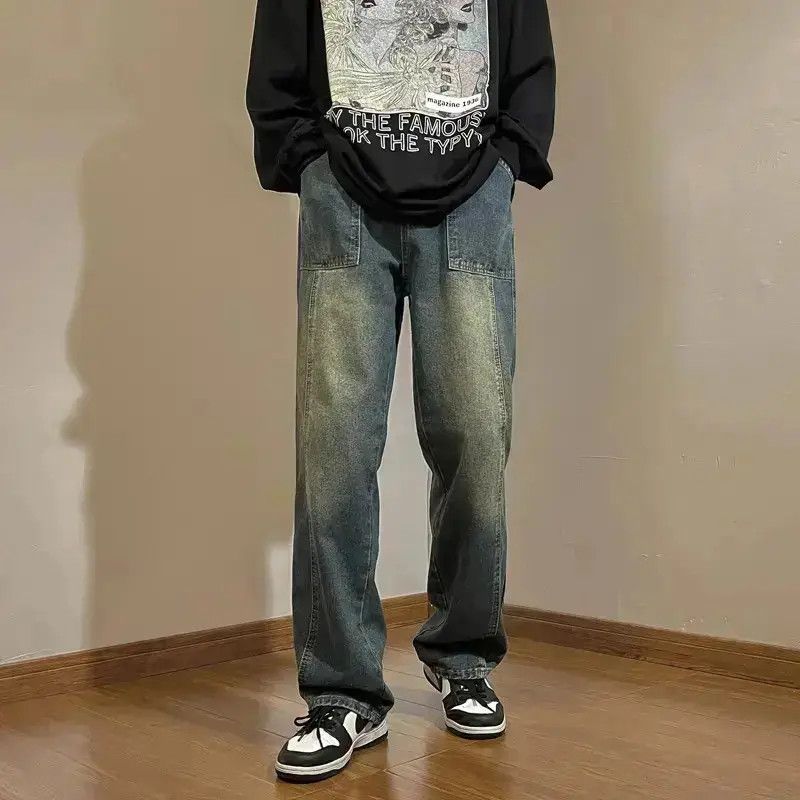Japanese Brand Retro loose fitting casual floor mopping jeans Size US 32 / EU 48 - 1 Thumbnail