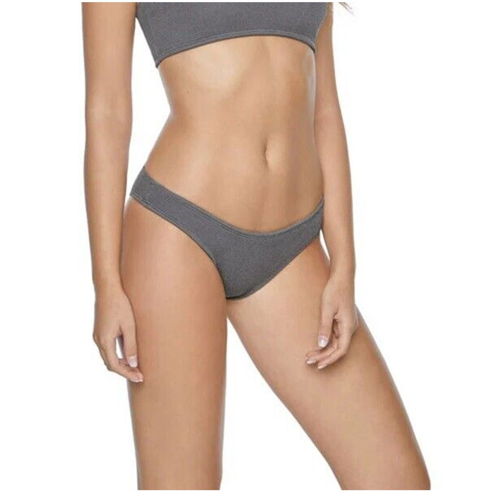 Other NWT PILYQ Reef Smocked Full Bikini Bottom Grey PQ Swim Size L / US 10 / IT 46 - 4 Thumbnail