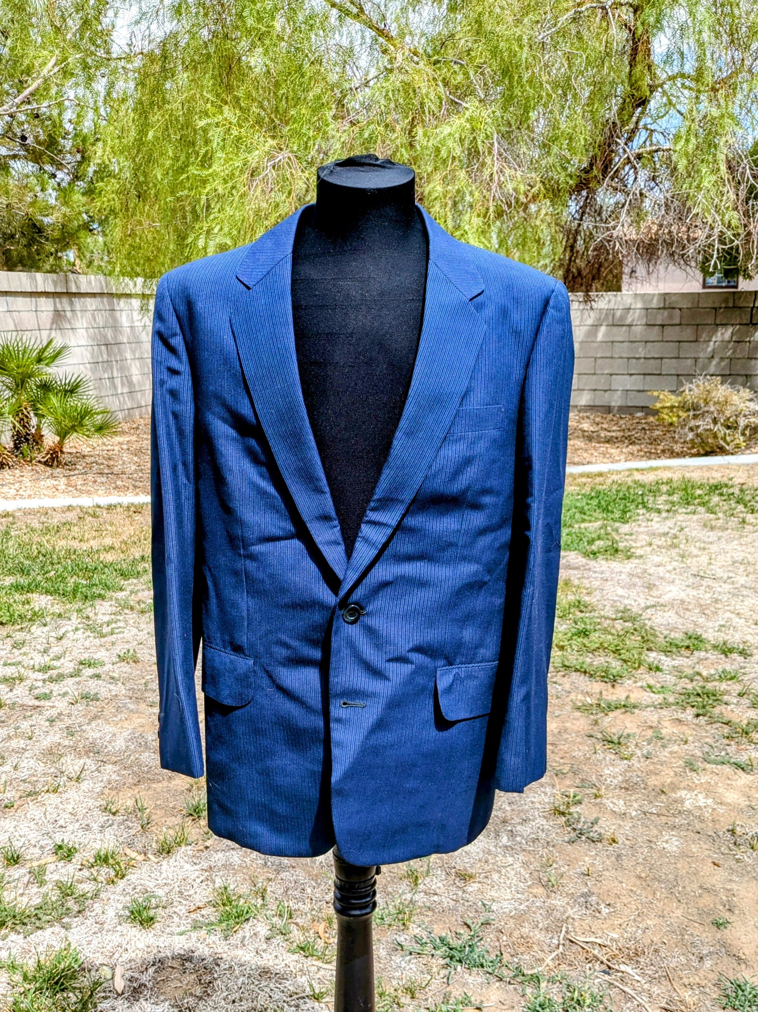 Other VTG Bespoke Navy Stripe 38S Hand Tailored Blazer Jacket Coat Size 38S - 8 Thumbnail