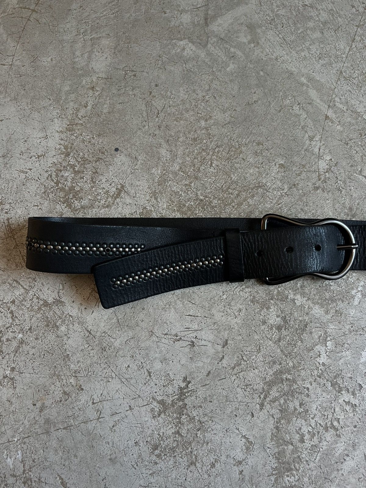 Genuine Leather Vintage Studded Leather Belt Size 34 - 2 Thumbnail