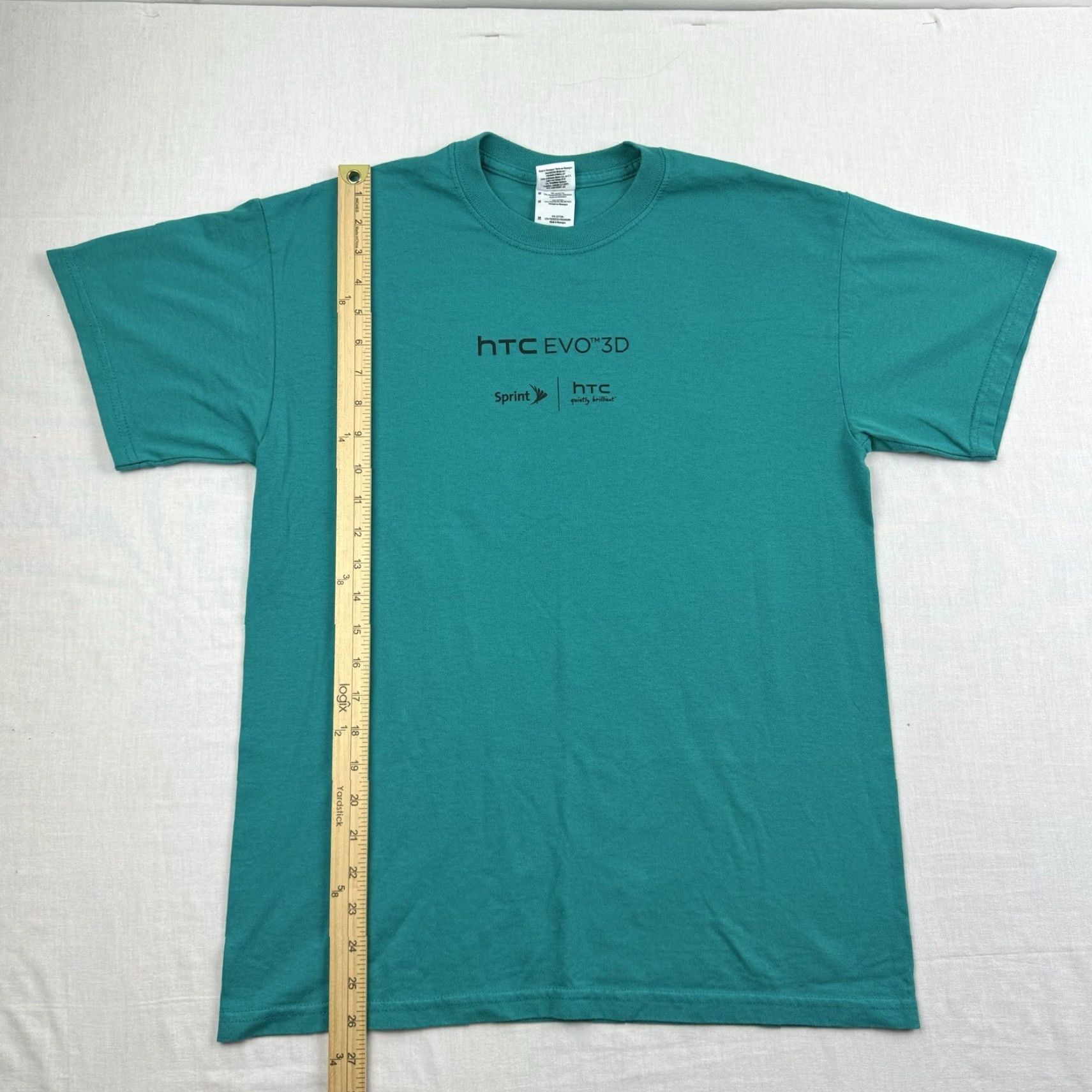 Gildan HTC Evo 3D Cell Phone Promotional Shirt Adult Medium Teal Green Hornet 2011 Model Size US M / EU 48-50 / 2 - 5 Thumbnail