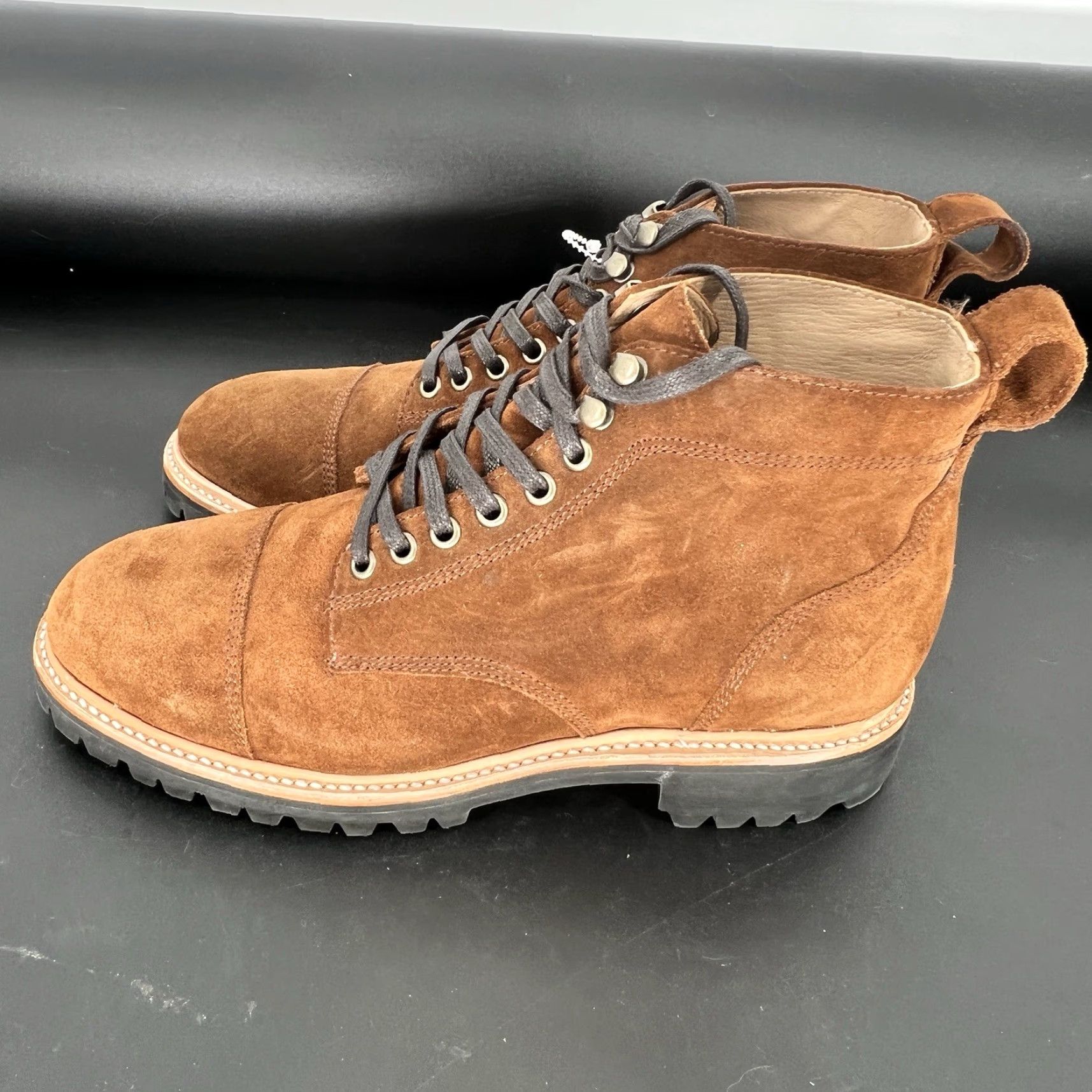 Taylor Stitch Taylor Stitch Men’s Boot The Moto Snuff Brown Suede Lace Up Leather Lining Rubber Outsole Biker Shoes Size 9 Size US 9 / EU 42 - 7 Thumbnail