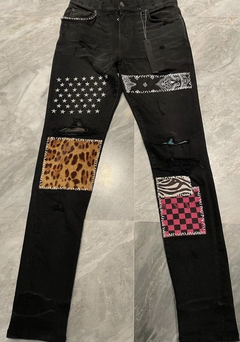 Amiri Amiri multi-element applique vintage black jeans Size US 30 / EU 46 - 1 Thumbnail