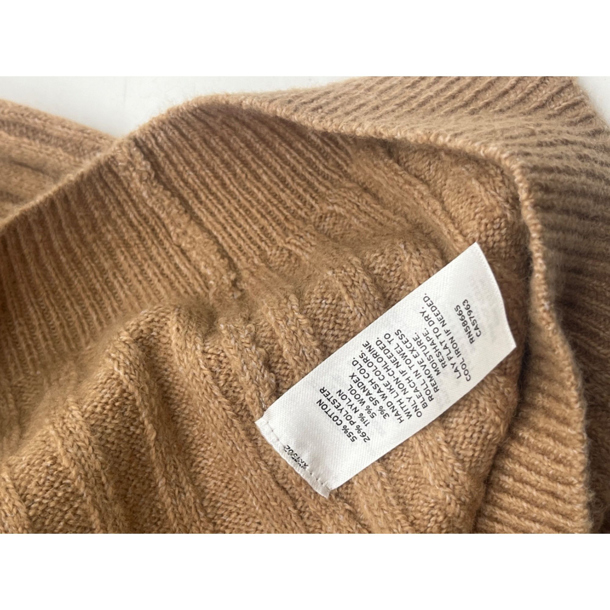 Other OPEN EDIT V-neck Rib Sweater In Tan Cartouche, Sz. XL Size XL / US 12-14 / IT 48-50 - 8 Thumbnail